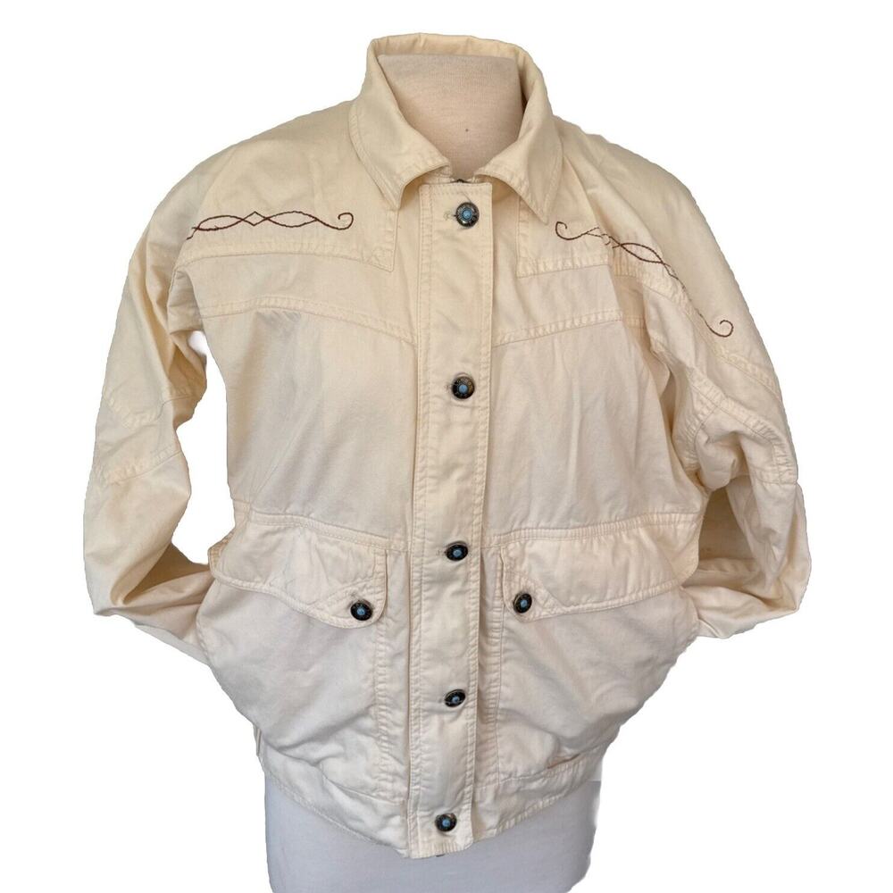 Vintage London Fog Women’s Cream Western Style Jacket Size 10 Regular READ